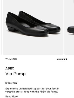 ABEO Black Via Pump Low-Heel Dress Flats